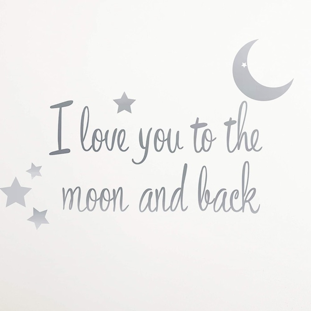 Levtex baby wall decal autocollant mural “I love you to the moon and back” NEW